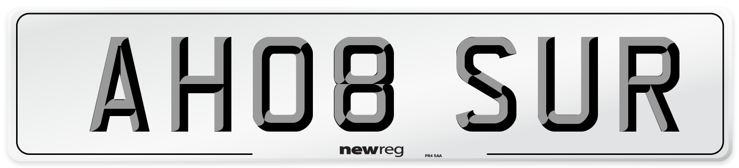 AH08 SUR Number Plate from New Reg